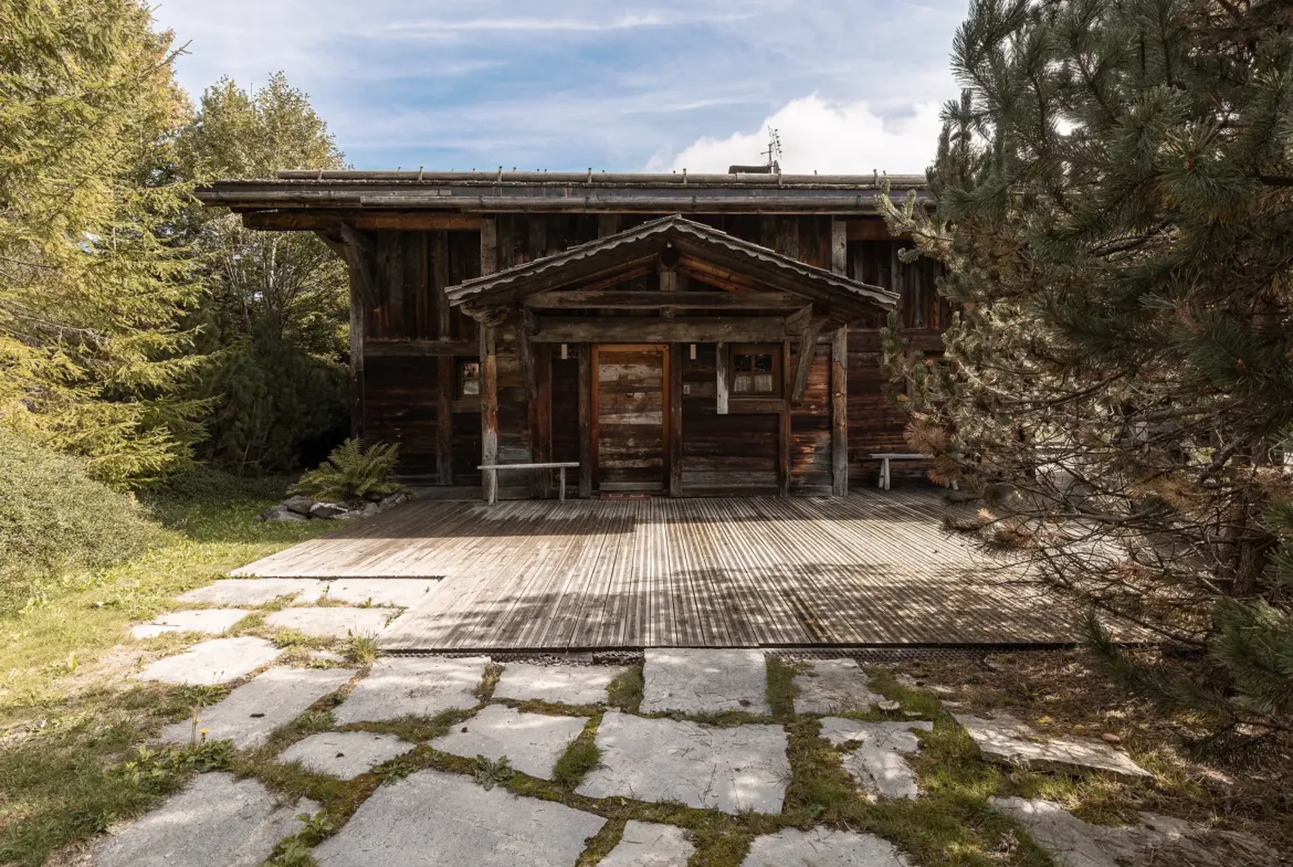 Entrée couverte du chalet — Chalet Jaillet, location saisonnière à Megève