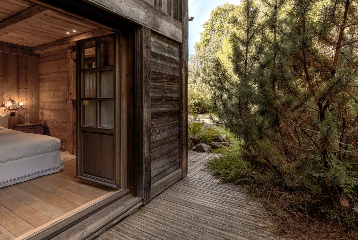 Terrasse de la chambre 1 — Chalet Jaillet, location saisonnière à Megève