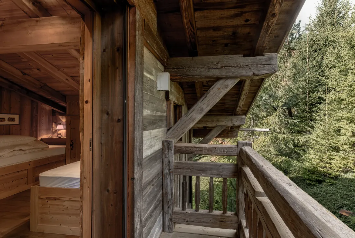 Balcon de la chambre 2 — Chalet Jaillet, location saisonnière à Megève