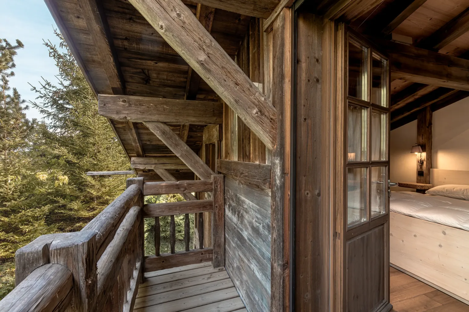Balcon de la chambre 3 — Chalet Jaillet, location saisonnière à Megève