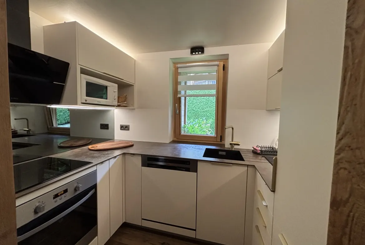 Cuisine équipée — Appt Petit Prince, duplex à Demi-Quartier près de Megève