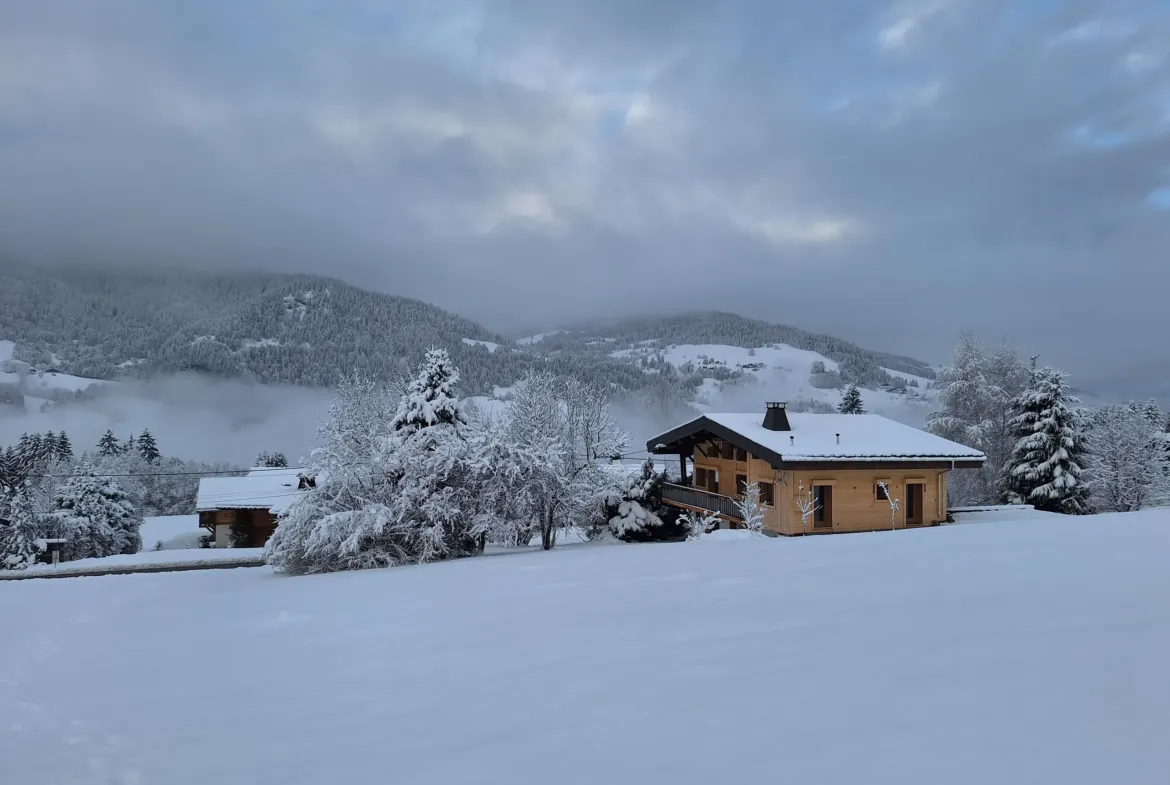 Chalet Le Stevaly, Megève — Extérieur du chalet sous la neige