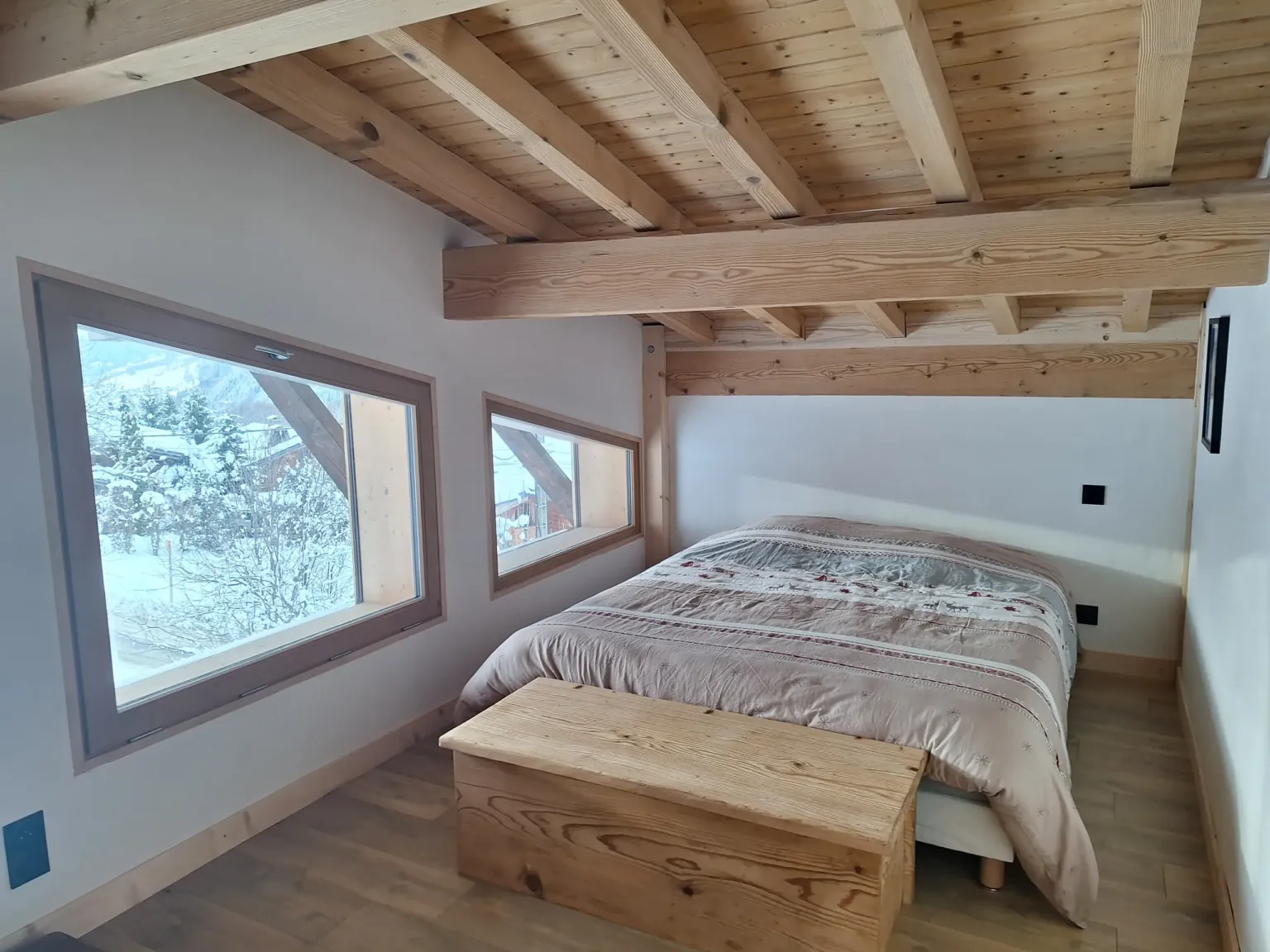 Chalet Le Stevaly, Megève — Chambre double sous charpente Chalet Le Stevaly, Megève — Chambre double sous charpente
