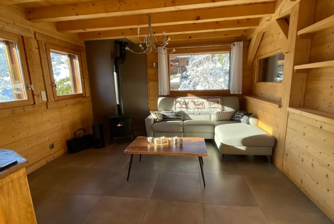 Coin détente du salon — Chalet Roc et Soleil, location saisonnière à Megève
