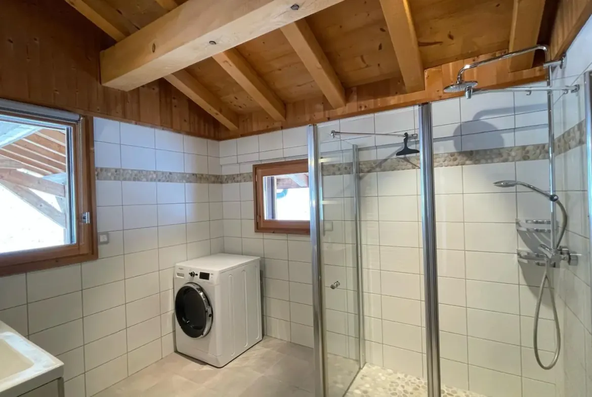 Salle de douche et buanderie — Chalet Roc et Soleil, location saisonnière à Megève