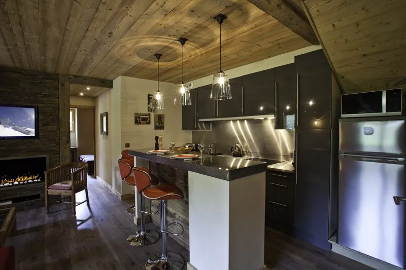 Cuisine américaine — Appartement 1864, location saisonnière à Megève