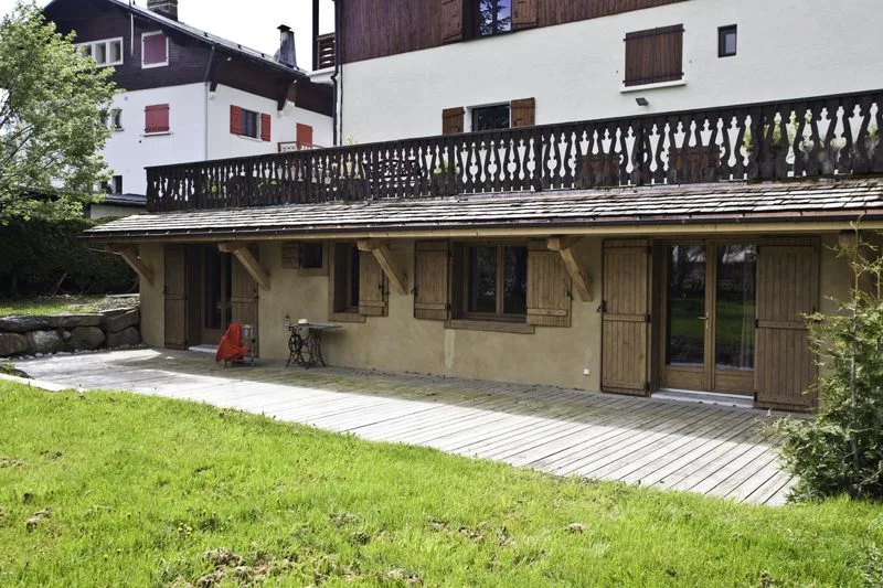 Terrasse et jardin — Appartement 1864, location saisonnière à Megève