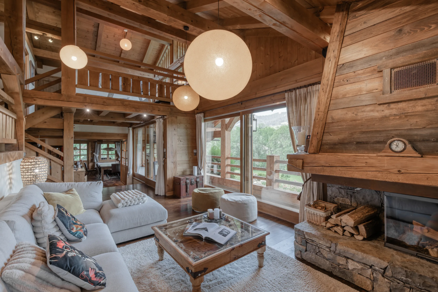 Salon — Chalet Mandarine, location saisonnière à Megève